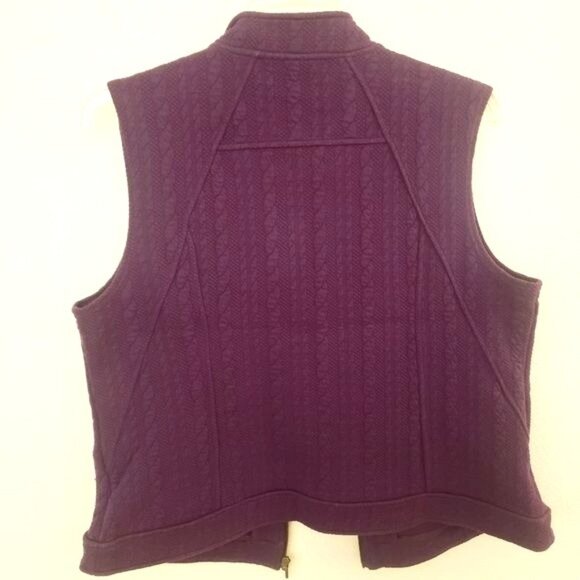 Westbound Cotton Blend Cable Knit Patterned Zip Front Vest Sz XL EUC - Picture 4 of 10